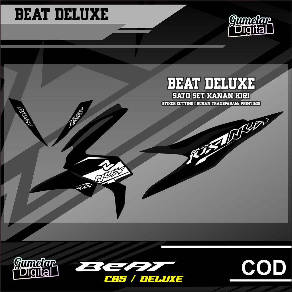 CUTTING STIKER STRIPING HONDA BEAT DELUXE BEAT STREET NVX NUX NUW