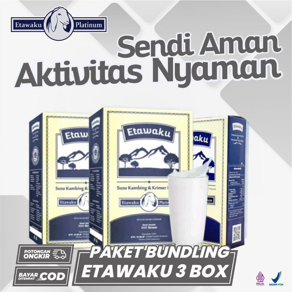 

ETAWAKU PLATINUM SUSU KAMBING ETAWA BUBUK ORIGINAL UNTUK MASALAH PERNAFASAN PAKET 3 BOX