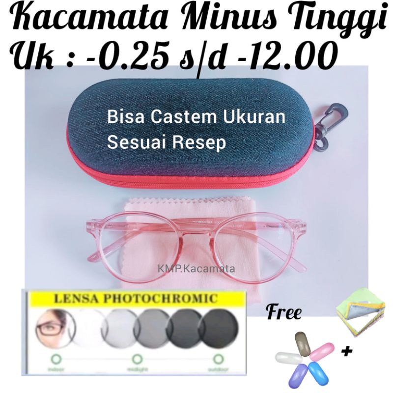 Kacamata Minus Tinggi, kacamata Rabun Jauh, Kacamata Minus -0.25 SD -12 lensa