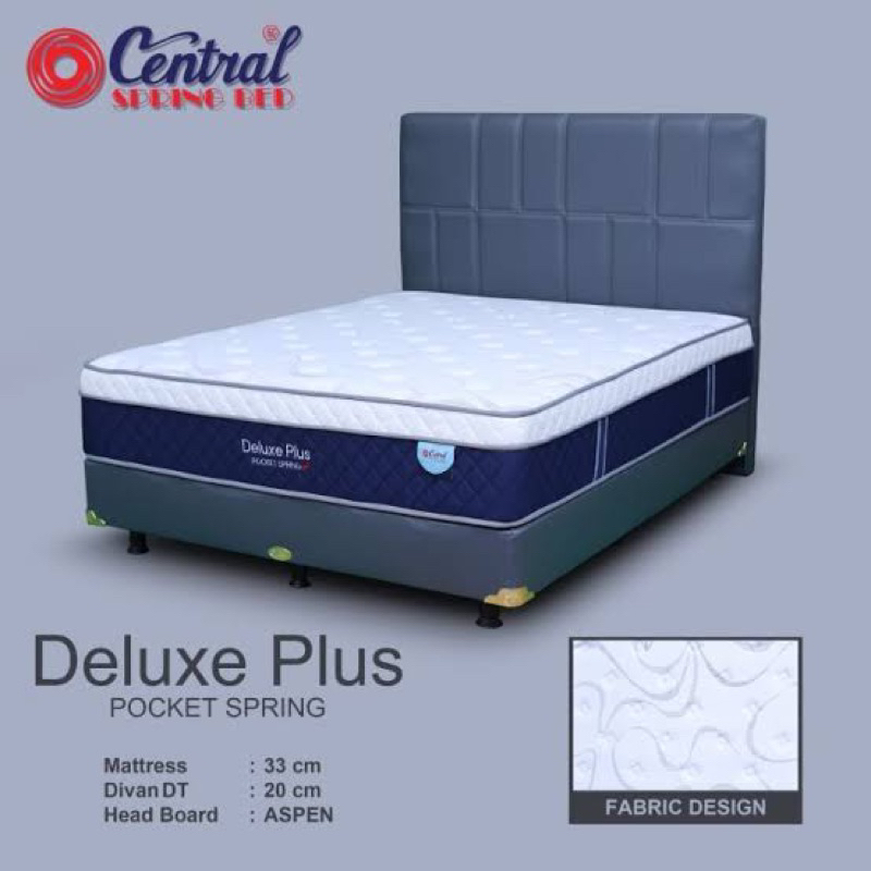 Promo Set Springbed Central Deluxe Plus Pocket Spring Murah uk 160x200cm