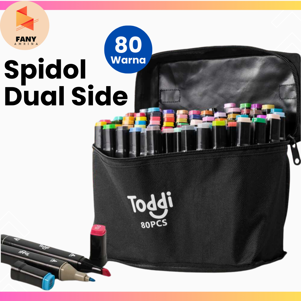 

Spidol Warna Dual Side Brush Art Marker Set Menggambar 24 - 48 - 60 - 80 Color