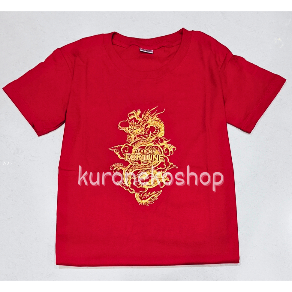 Baju Kaos Imlek Tahun Naga Keluarga Family Pasangan Couple Anak
