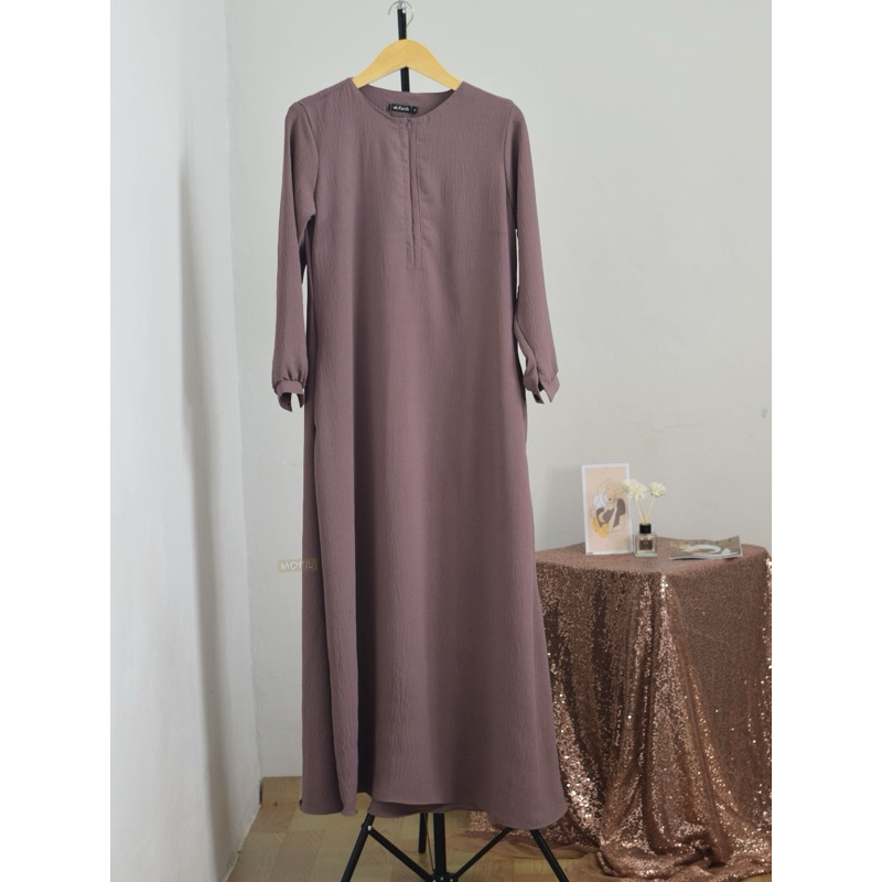 KEERAN DRESS GAMIS SYARI POLOS / GAMIS WANITA TERBARU TERLARIS-Rosetaupe