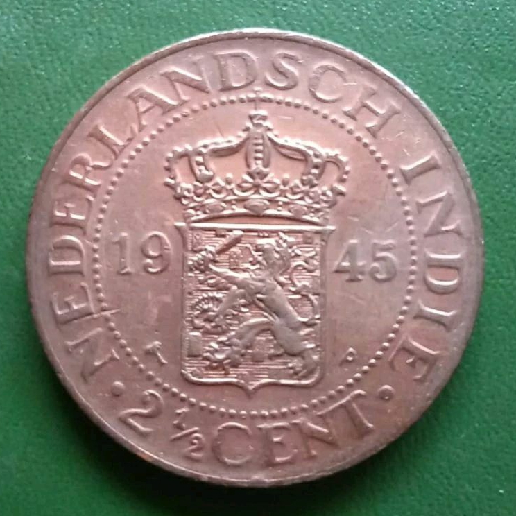 Uang kuno koin 2,5 Cent Nederlandsch Indie tahun 1945