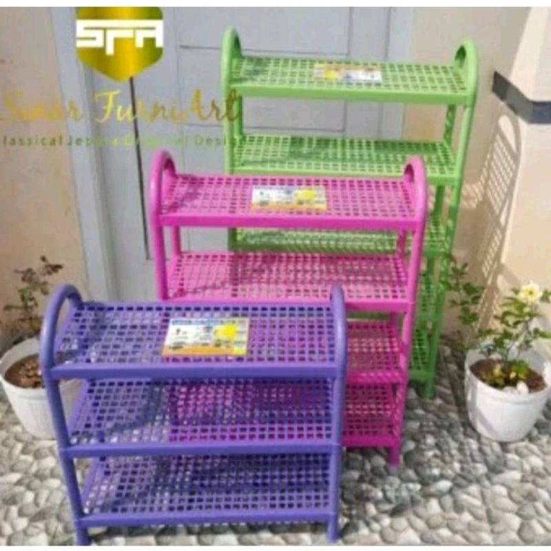 RAK SUSUN PLASTIK SUSUN 5 / RAK SANDAL SEPATU 5 SUSUN SERBAGUNA