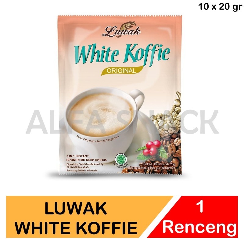 

Luwak White Koffie 1 Renceng Isi ( 10 x 20 gram )