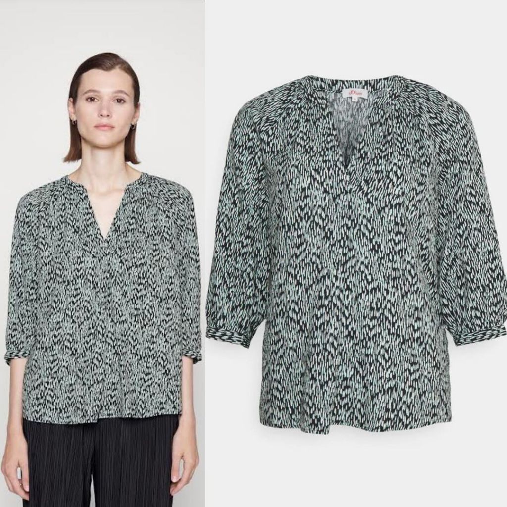 RC189 S.O V-Neck 7/8 Sleeve Blouse A.B6