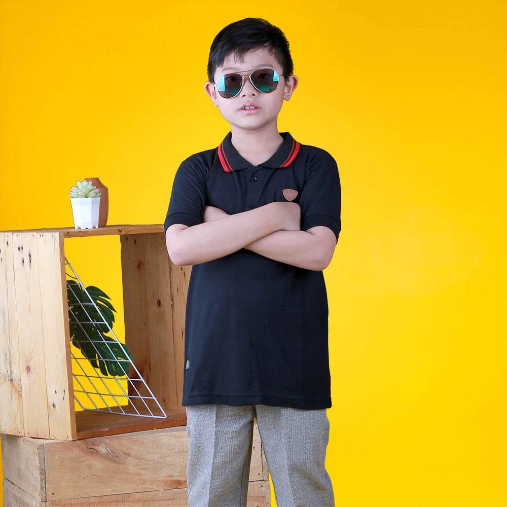 Polo Shirt Casual Anak Laki-Laki | Inficlo | Lacoste | Black | 4-6-8-10