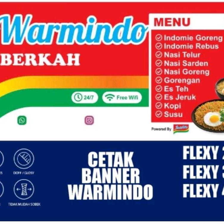 CETAK BANNER SPANDUK WARMINDO ANGKRINGAN WARTEG RUMAH MAKAN NASI GORENG