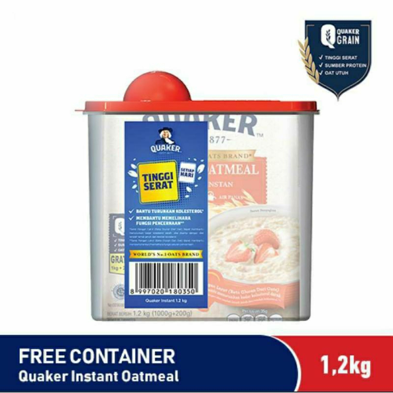 

Quaker Instant Oatmeal 1200 gr 1,2 kg FREE Gimmick