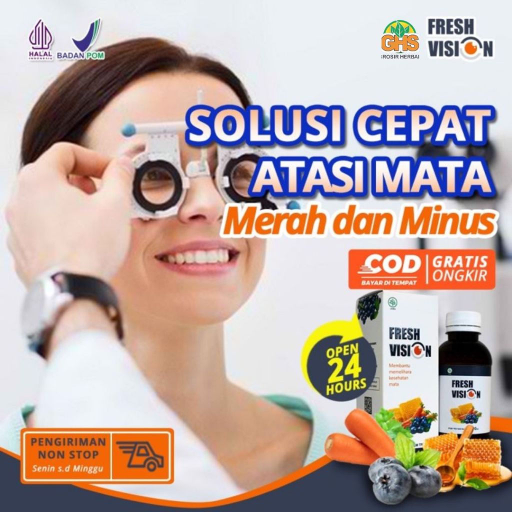 BISA COD  Fresh Vision Vitamin Obat Mata Original Atasi Mata Minus Katarak Glukoma Buram Isi 200 ml
