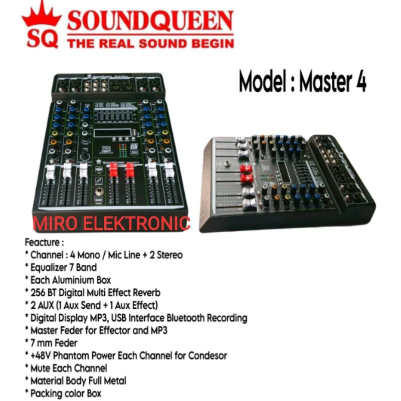 Mixer Soundqueen Master 4 Channel ORIGINAL Free Hardcase