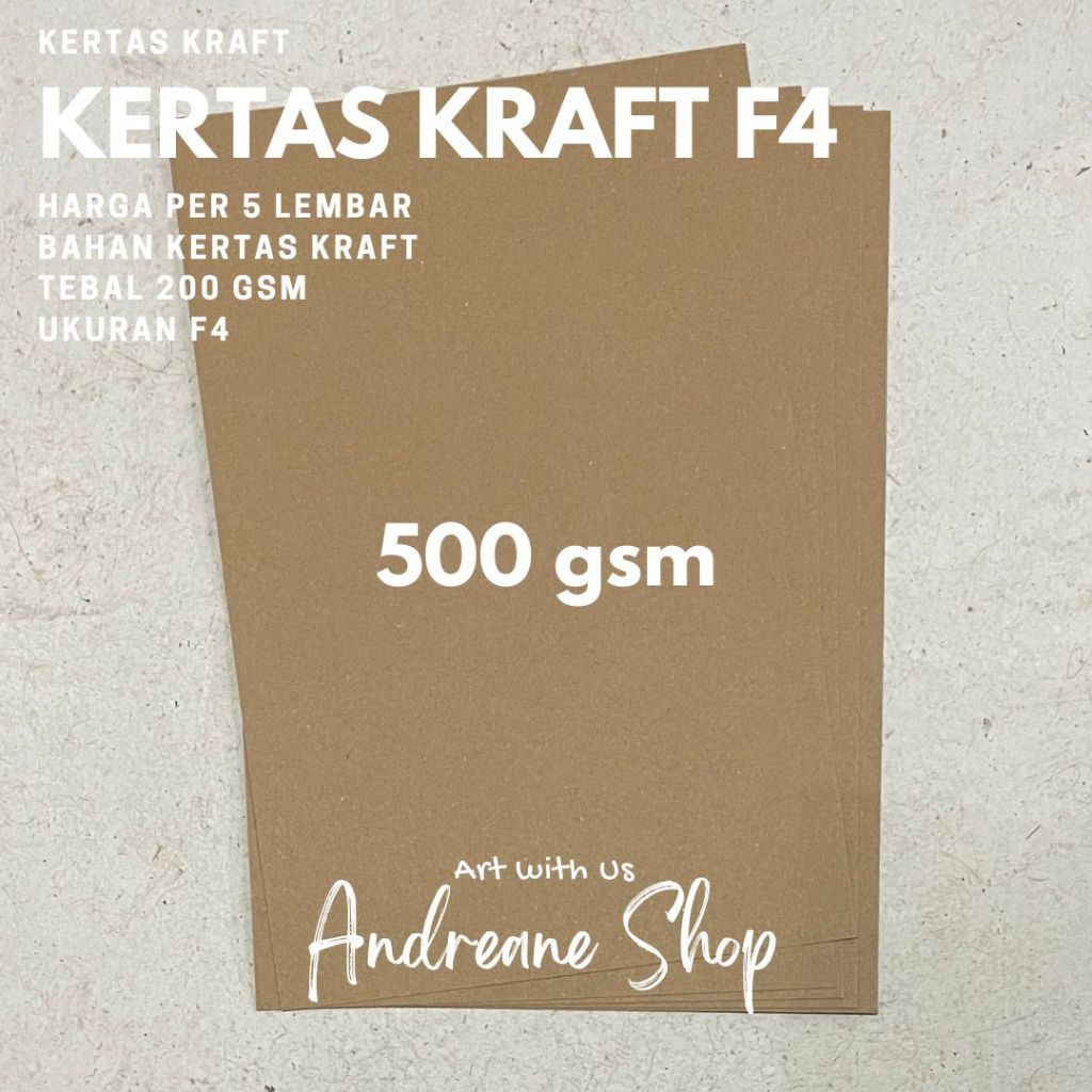 Kertas Samson/ Kertas Kraft F4 500 gsm (5 lembar)
