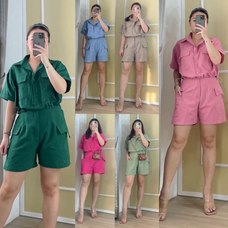 #2252-C SET / Candys Pocket Crop With Cargo Short Pants