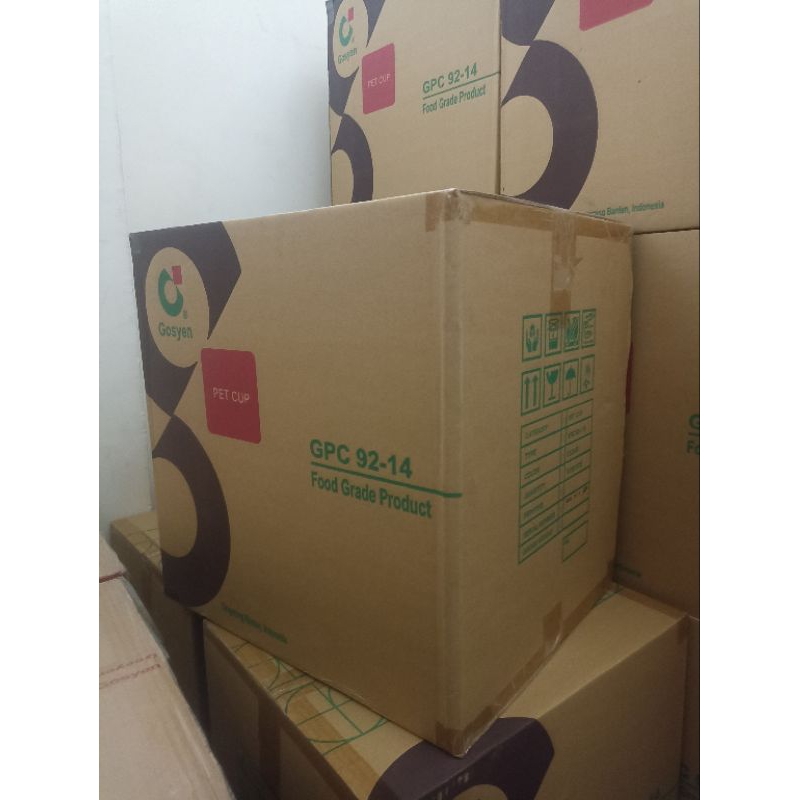 Cup pet 14oz tanpa tutup 1dus 1000pcs / Gelas platik pet 14oz Gosyen
