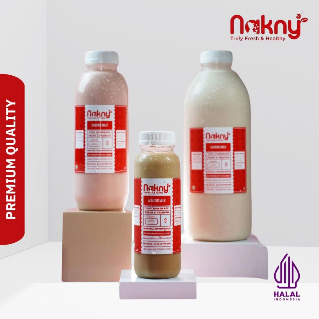 

Pressed Almond Milk | Susu Almond | Cold Press Milk by Nakny 250ml 500ml 1000ml