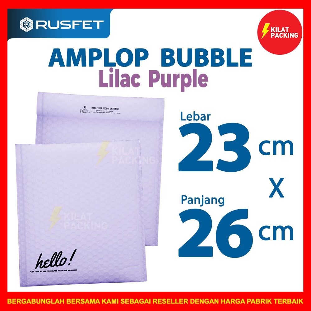 

Amplop bubble murah bubble mailer polybubble packing light purple 23x26cm