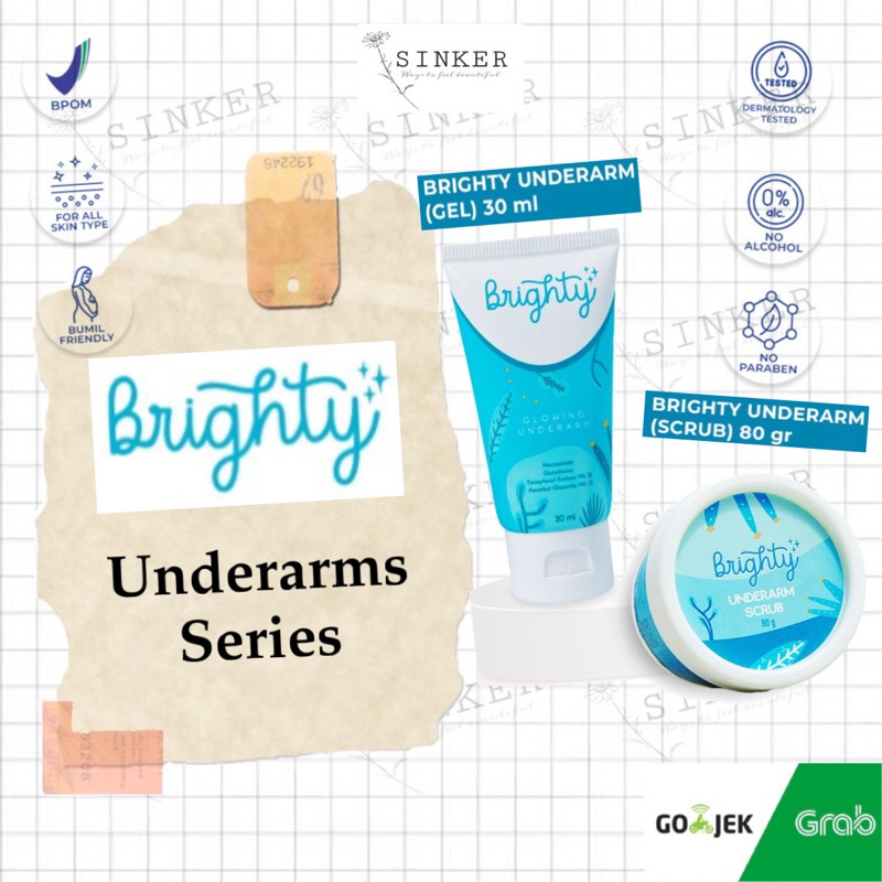 Brighty Glowing Underarm Gel Scrub Brightening Cream Pemutih Ketiak dan Lipatan Gelap BPOM