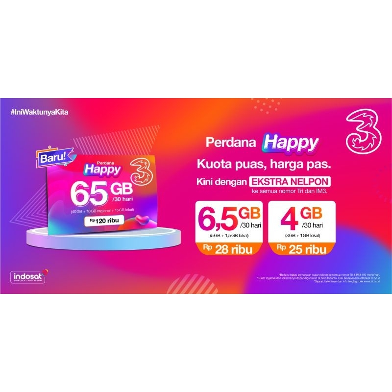 Perdana TRI Internet 60GB (Nasional)