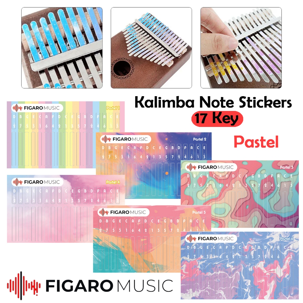 Sticker Kalimba 17 Keys / Stiker Kalimba - Seri Pastel Color