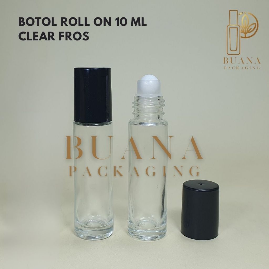 Botol Roll On 10 ml Clear Original Tutup Plastik Hitam Bola Plastik Putih / Botol Roll On / Botol Kaca / Parfum Roll On / Botol Parfum / Botol Parfume Refill / Roll On 6 ml