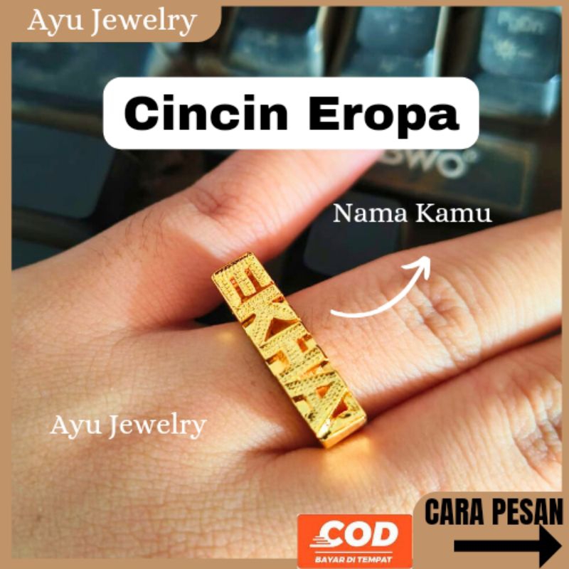 CINCIN Nama Eropa GRAFIR Viral Kekinian Emas Titanium
