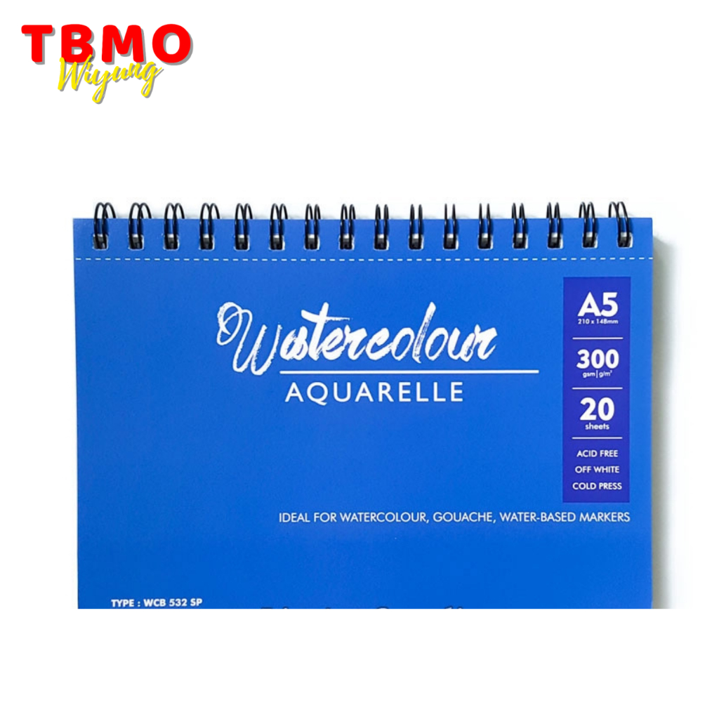 

TBMO V-TEC Watercolour Book Spiral A5 Isi 20 Lembar WCB-532