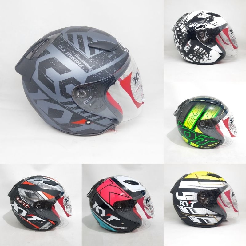 HELM KYT DJ MARU Original 100% Helm Half face FULL MOTIF SNI
