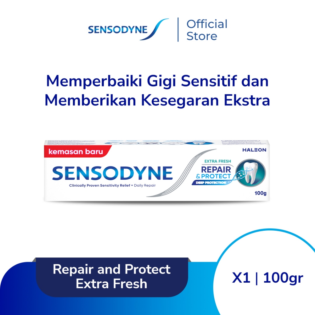 Sensodyne Toothpaste Pasta Gigi Sensitif Repair & Protect Memperbaiki Secara Menyeluruh + Kesegaran 