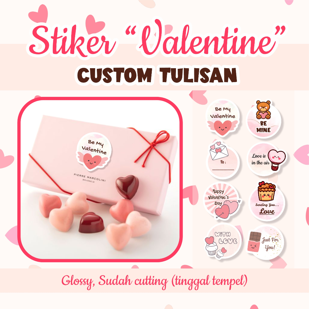 

Stiker Valentine CUSTOM TULISAN