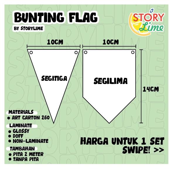 Bunting Flag, Banner Flag Custom Gambar Foto Dekorasi Pesta, KPOP, JPOP, ANIME By. STORY.LIME