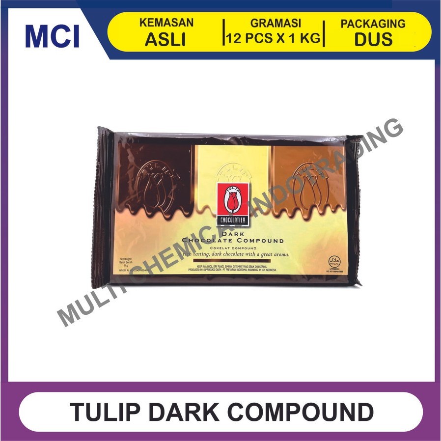 

TULIP DARK CHOCOLATE COMPOUND COKELAT 1 KG - 1 DUS 12 PCS