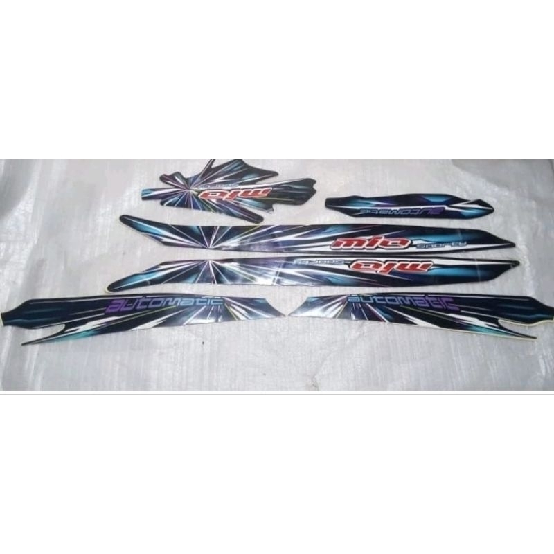 Striping stiker bok cover body full set assy kanan kiri Mio sporty automatic smile karbu karburator 