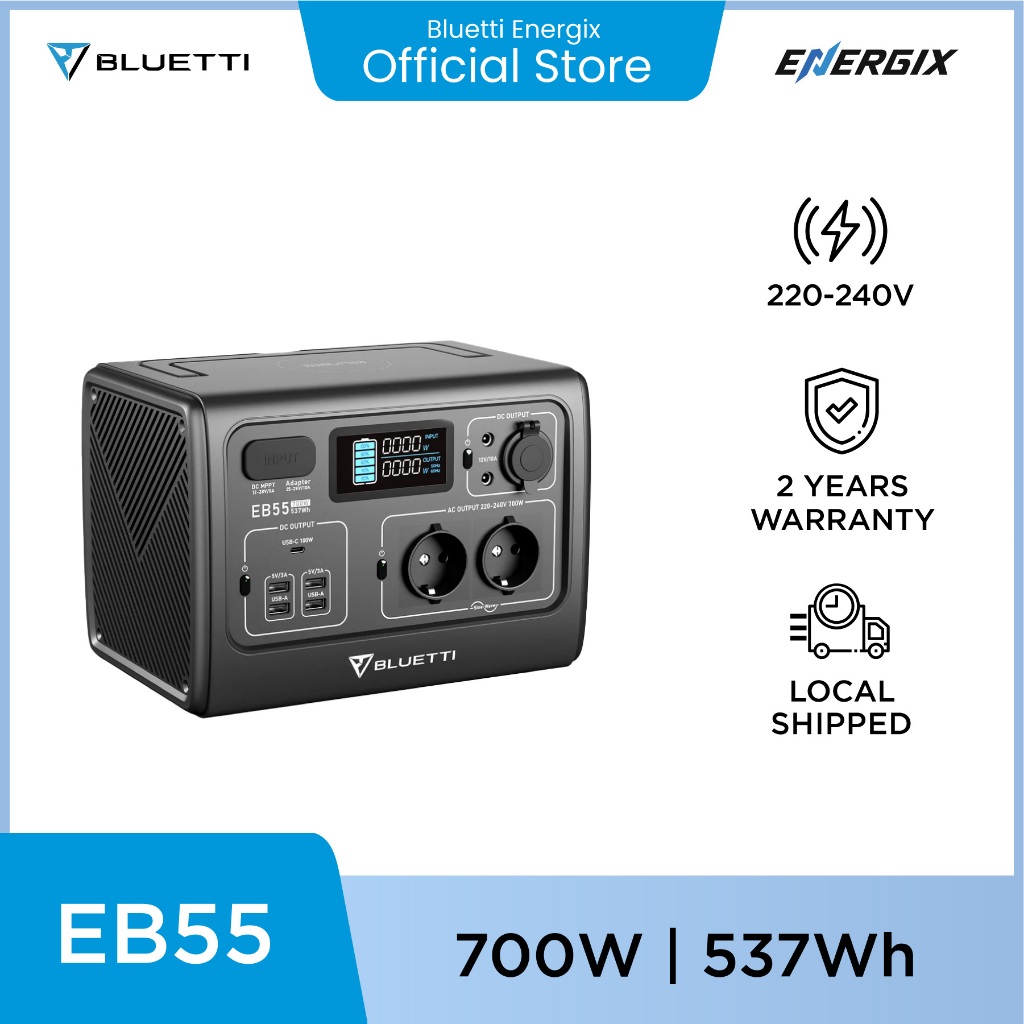BLUETTI EB55 Portable Power Station | 700W 537Wh