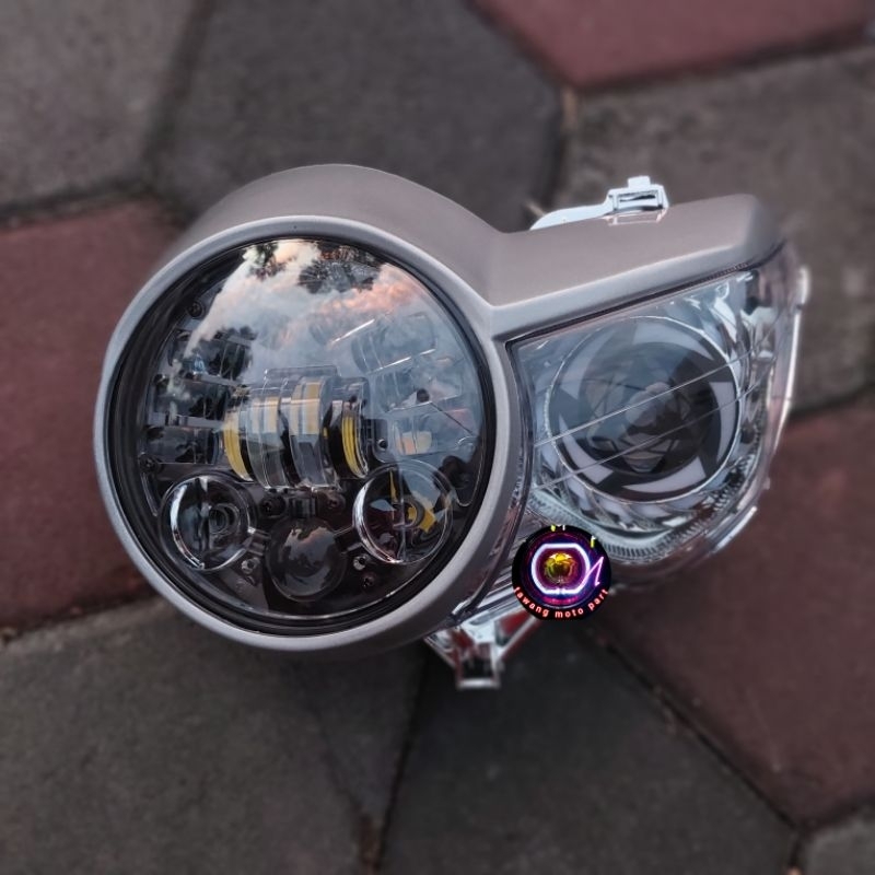 Lampu Depan Daymaker Tiger Pece DAYMAKER DAY 5,75inch 16 LED dengan Lampu Senja Projie Sharinggan