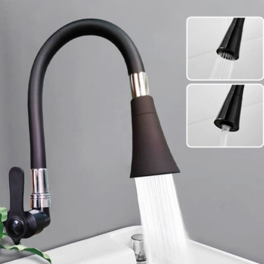 Kran Angsa Fleksibel Warna Hitam / Keran Angsa Tembok karet hitam