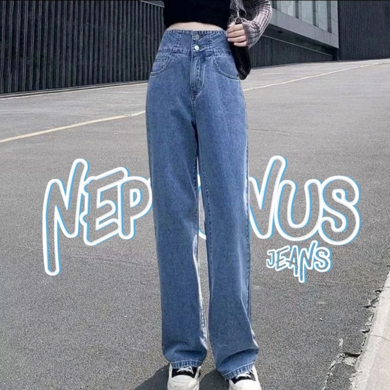 Celana Jeans Wanita Kulot Silang J23 Highwaist