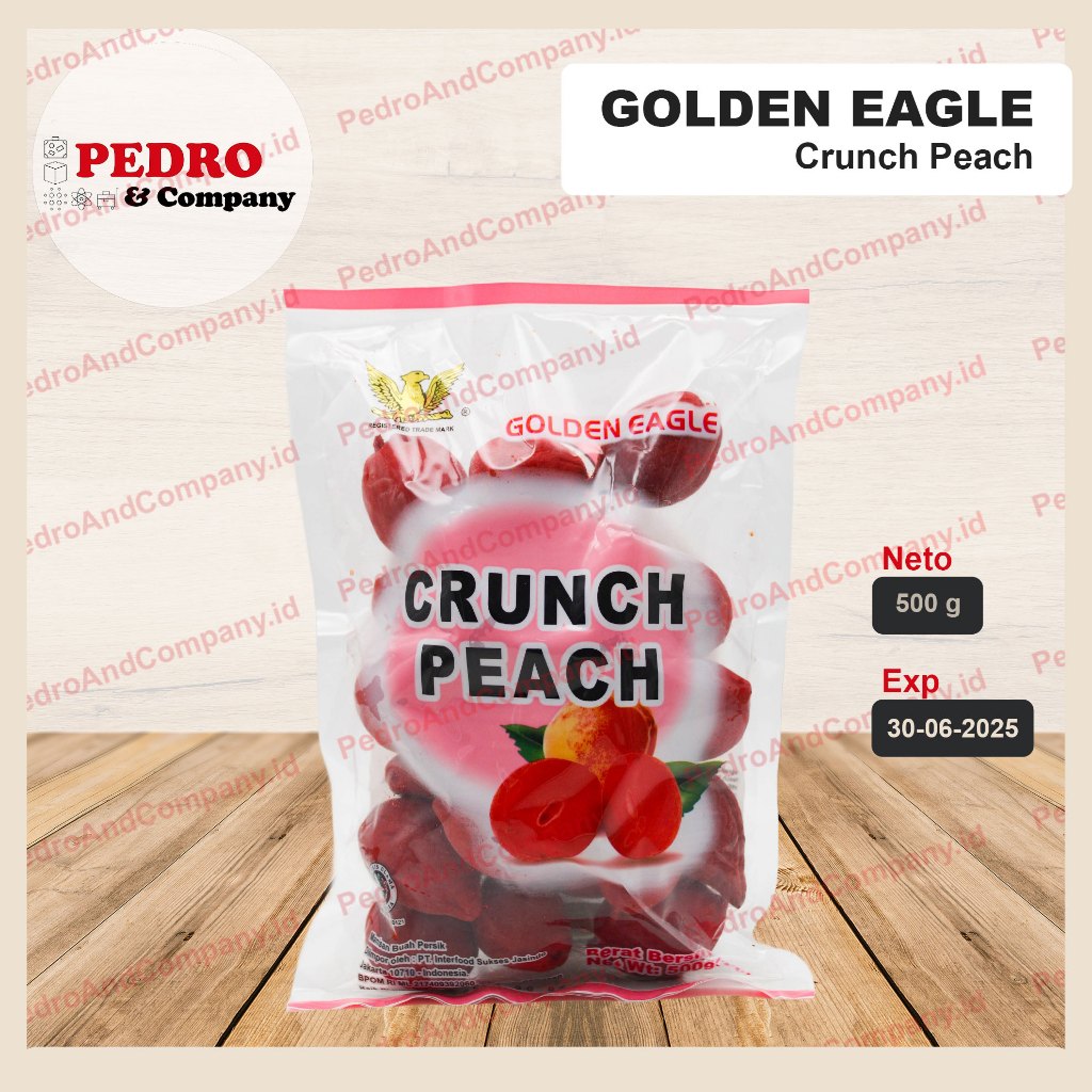 

Golden eagle crunch peach buah manisan 500 gram - persik dewa fruit