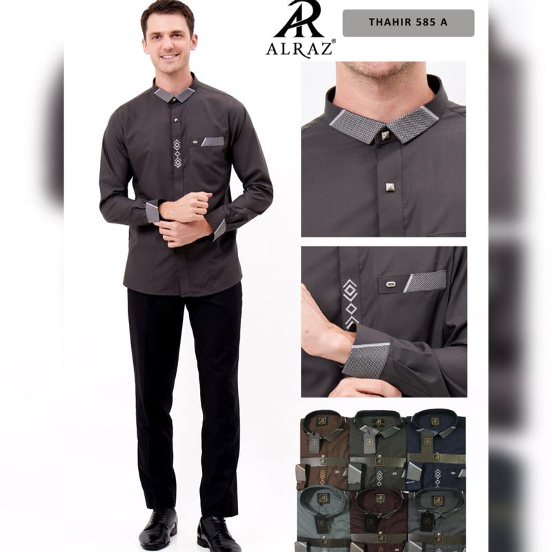 ALRAZ Koko Kemko Cotton Premium Exclusive ~ Kemeja Koko Alraz THAHIR Lengan Panjang Manset