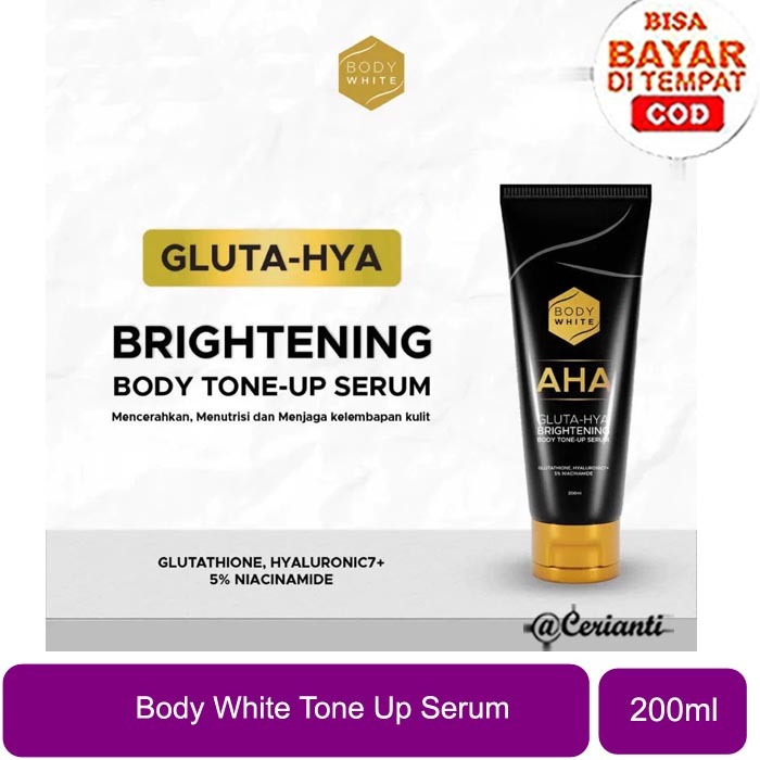 [BODY LOTION SERUM 200ML | BPOM] Body White Aha Gluta Hya Brightening Body Lotion Tone Up Serum 200m