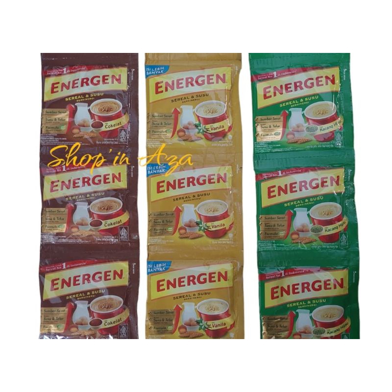 

[ 1rtg isi 10pcs ] ENERGEN sereal rasa coklat, vanila, kacang hijau