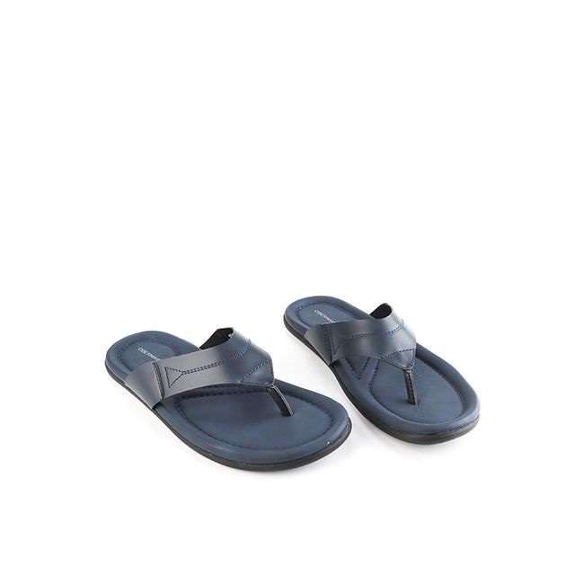 OBERMAIN - Eian Kelvin Men Flip Sandals / KULIT ASLI - NAVY