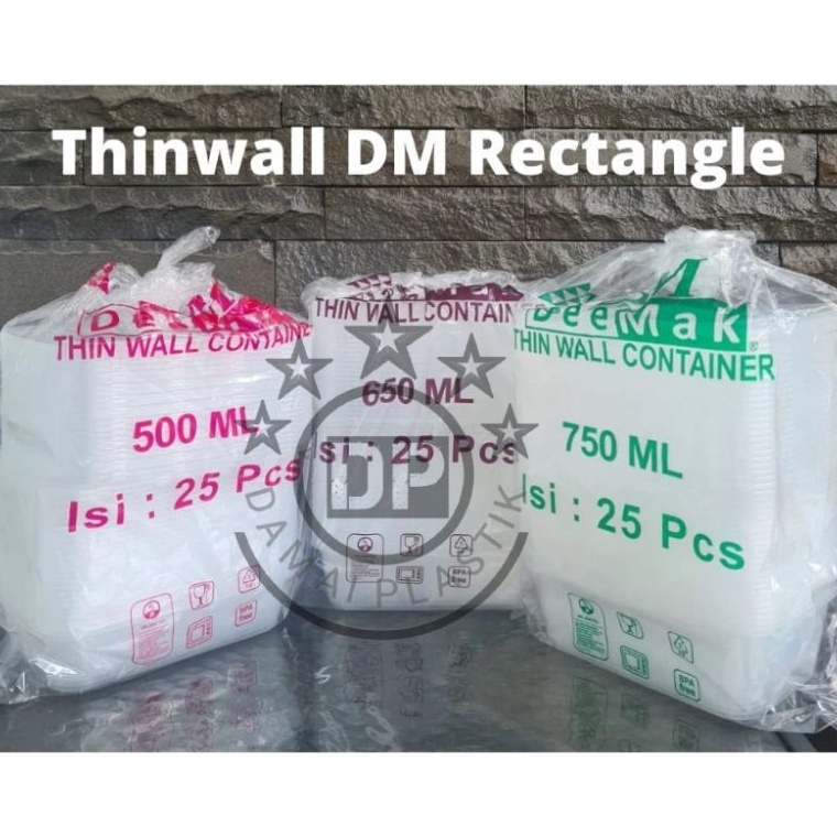 Terlaris THINWALL DM 5ml 65ml 75ml 1ml Kotak Food Container Launch Box Tempat Bakel Makan Nasi Thinwall Lunch box