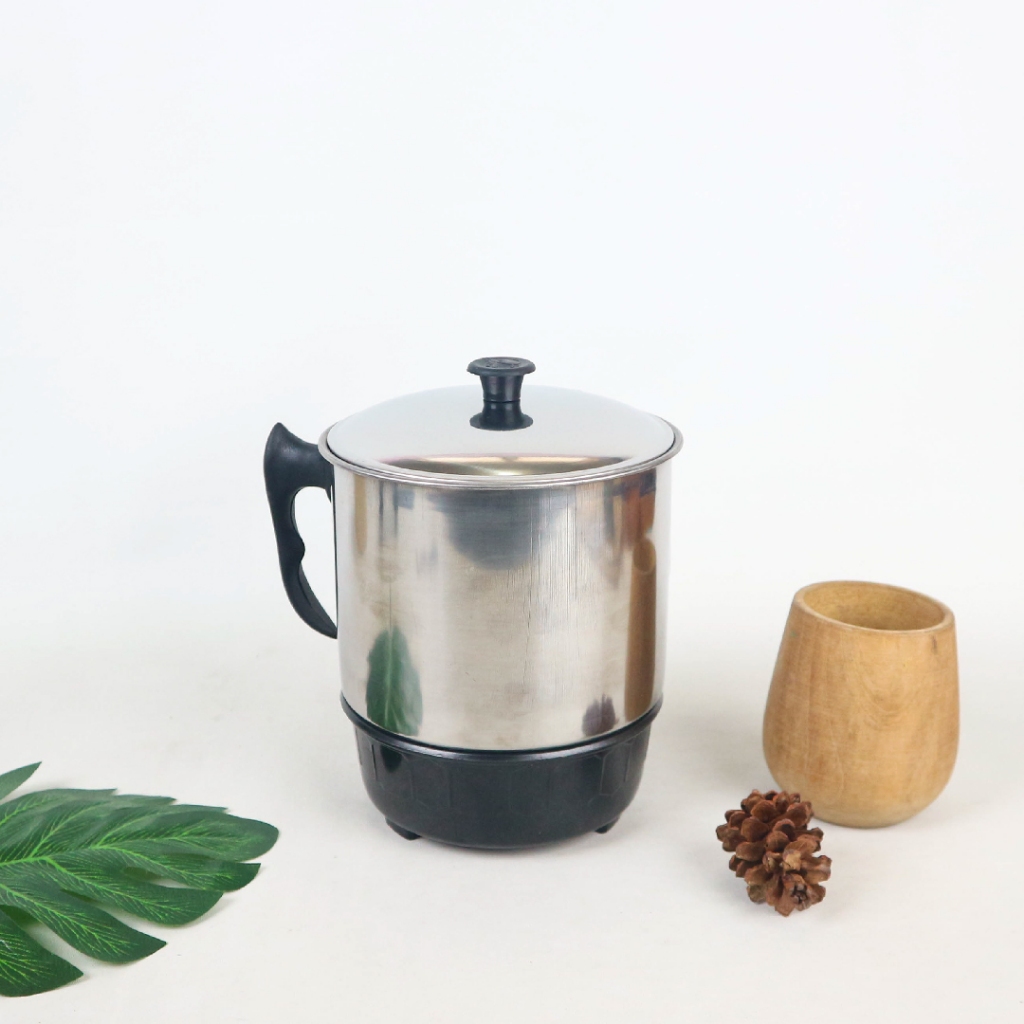 Teko Pemanas Air Mug Listrik 12 cm Stainless Steel