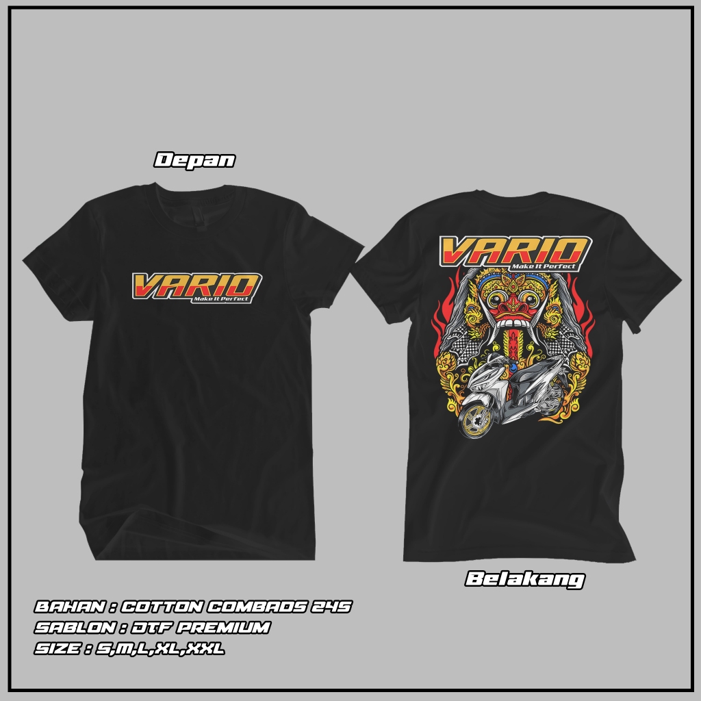 [Bisa COD] Kaos Vario Make It Perfect Original Merchandise | Kaos Katun 24s Asli | Baju Kaos Viral V
