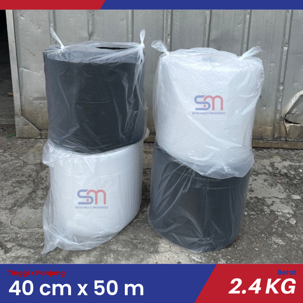 

Bubble Wrap Roll 40 cm x 50 m Hitam Bening Eco