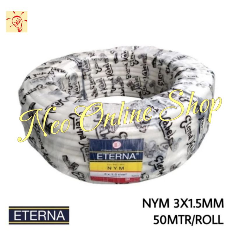 Kabel Eterna NYM 3X1,5 3X1.5 mm Rol 50 Meter