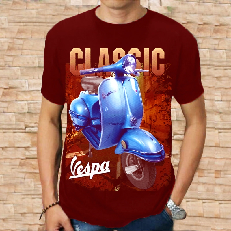 Kaos Distro Cowok Dewasa Vespa Baju Keren Terbaru Original Murah Tebal Bandung Jumbo