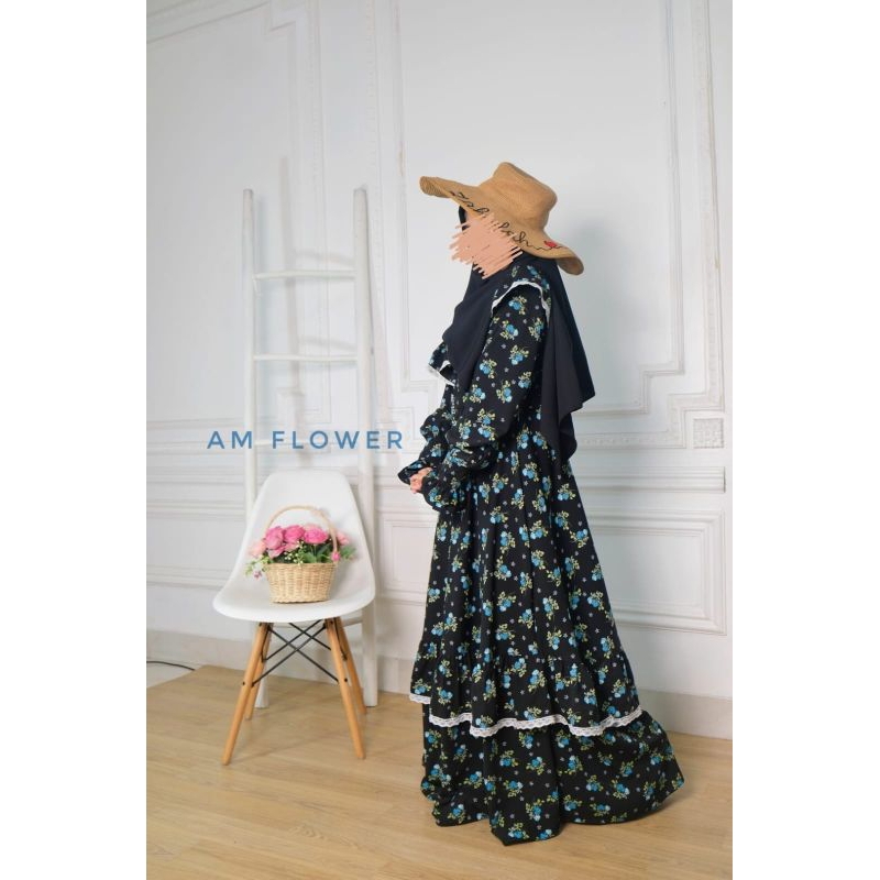 DISKON 20% Ading Manis Flower by Zahidah (Gamis Only)