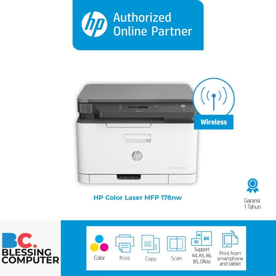 Printer Laser HP MFP 178nw Color / Printer Laser Warna Wireless